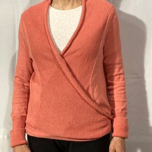 Anthro/Moth wrap cotton/linen blend sweater